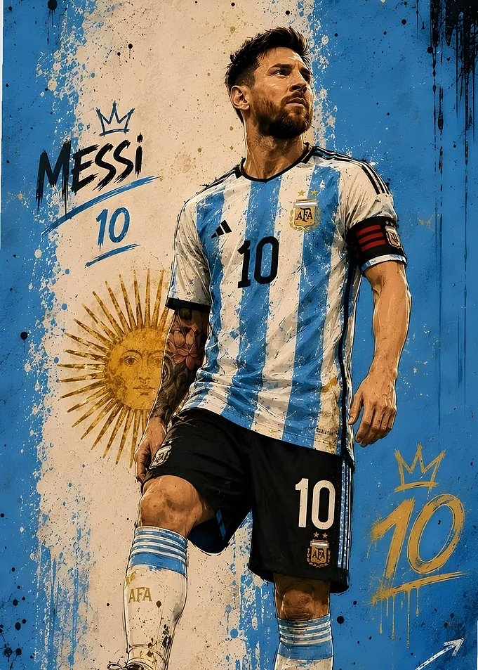 Lionel Messi Argentina Soccer Poster