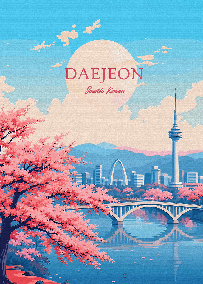 Daejeon South Korea Travel Poster