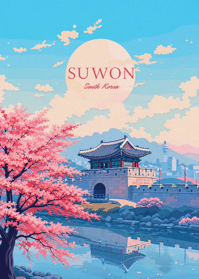 Suwon South Korea Travel Poster