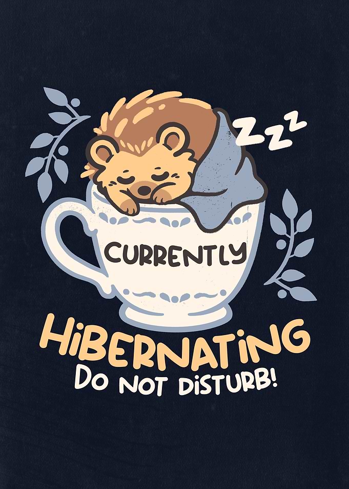 Cute Hedgehog Sleeping in Teacup