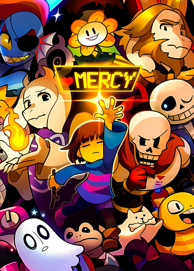 Undertale Mercy Character Collage Poster