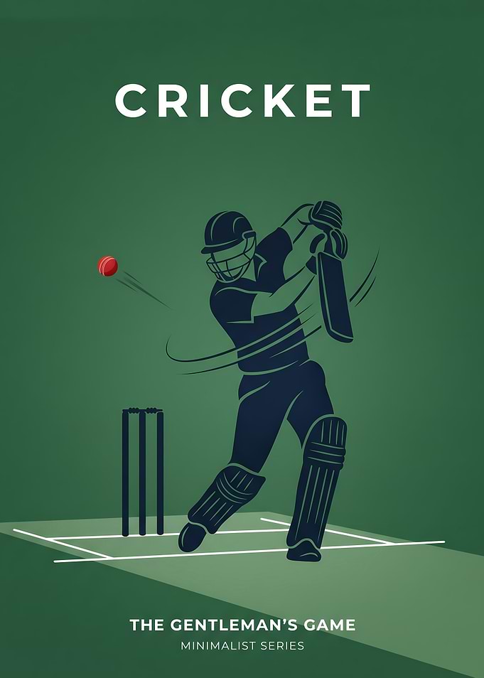 Minimalist Cricket Sport Poster