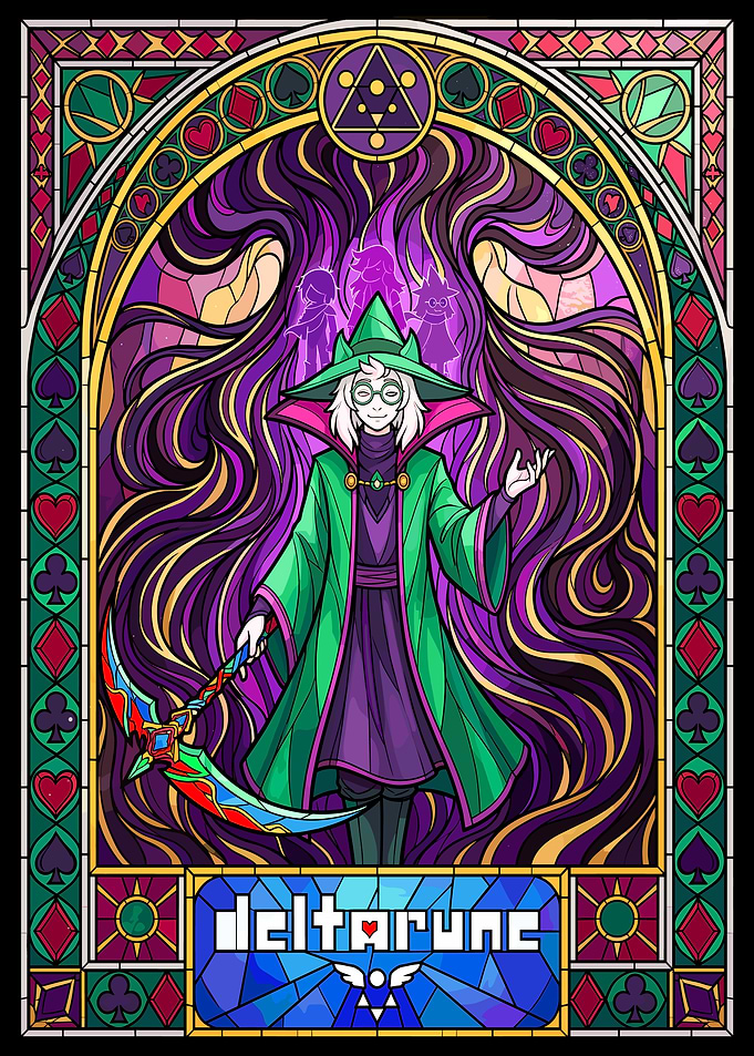 Deltarune Ralsei Stained Glass Art