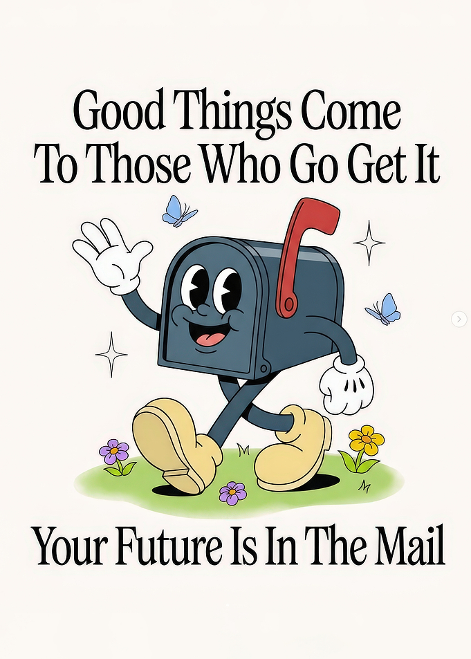 Retro Cartoon Mailbox Inspirational Poster