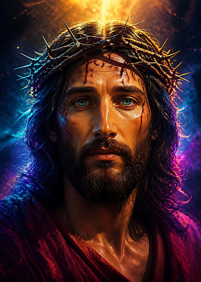Portrait of Jesus with Crown