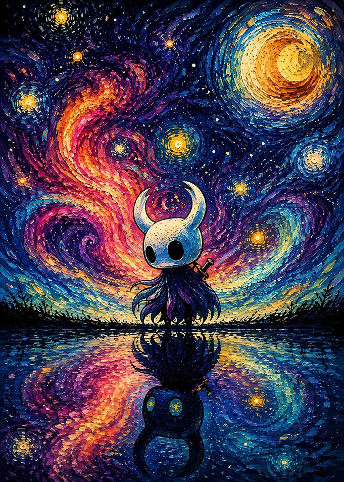 Hollow Knight Starry Night Reflection