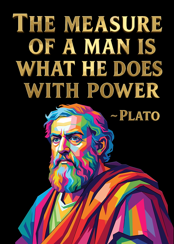 Plato Pop Art Inspirational Quote Poster