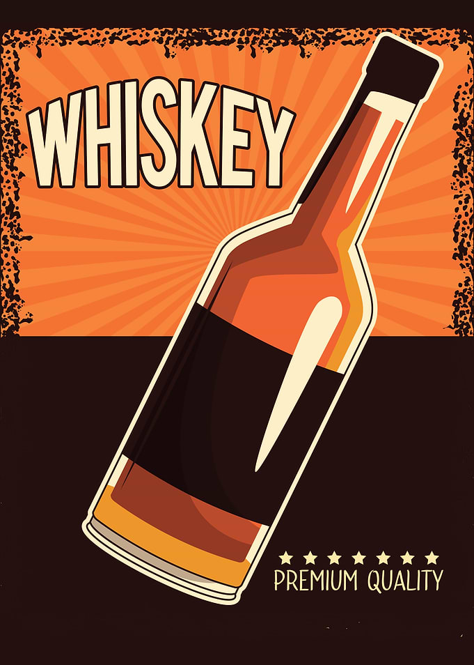 Vintage Whiskey Bottle Poster