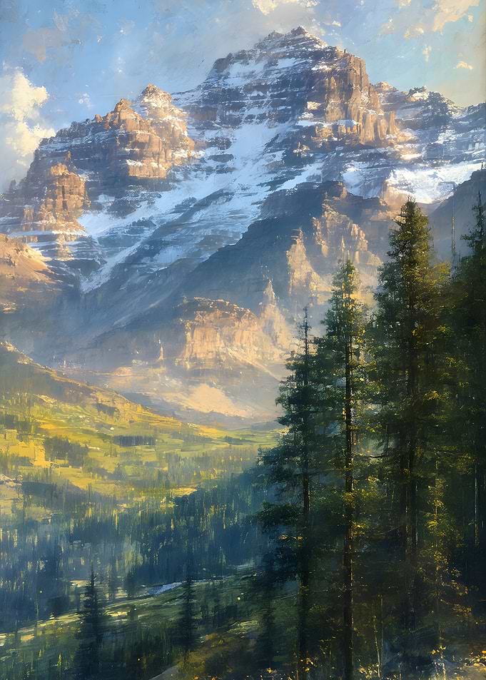 Majestic Snow-Capped Mountain Landscape