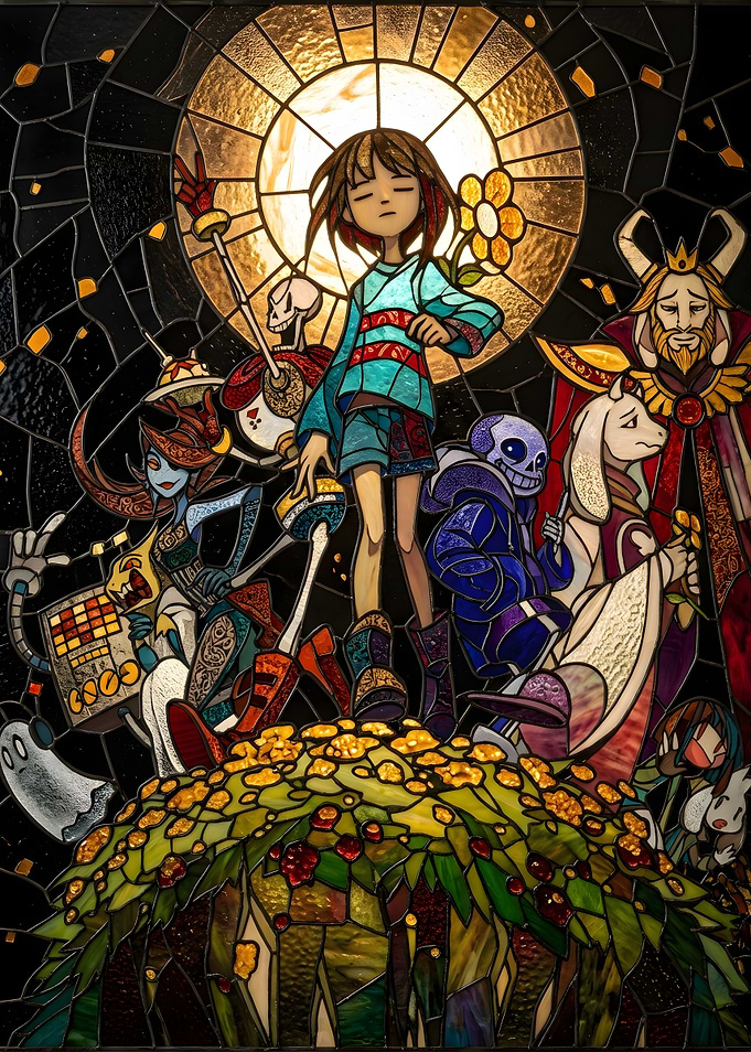 Undertale Stained Glass Character Art