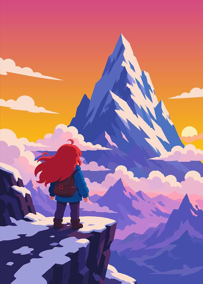 Madeline Standing on Celeste Mountain