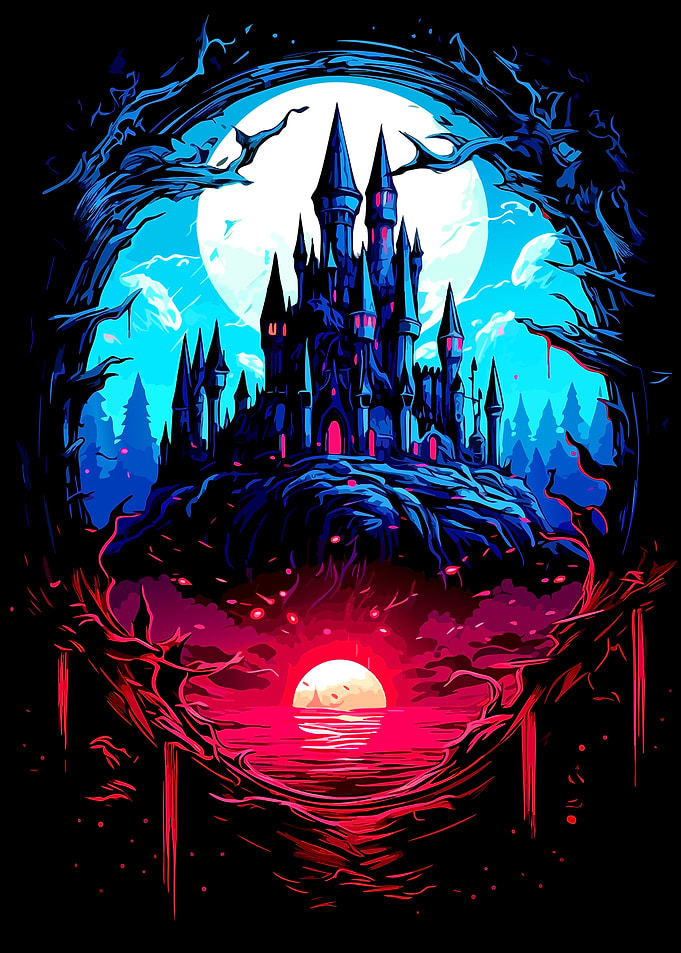 Gothic Castle Under Dual Moons
