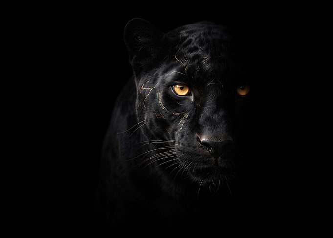 Majestic Black Panther Portrait