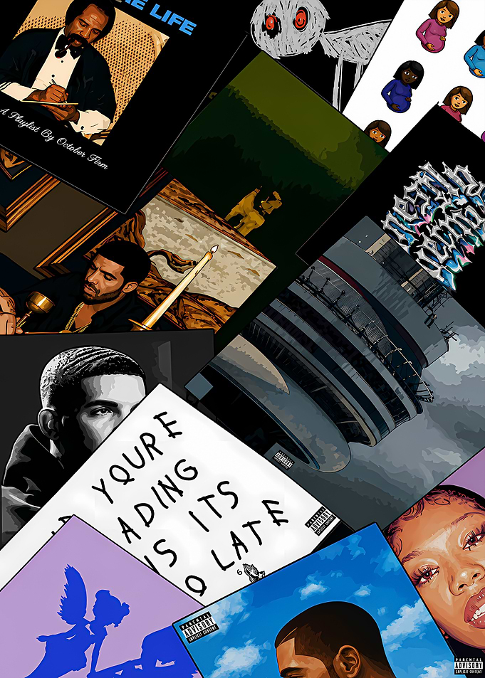 Drake Album Cover Collage Poster