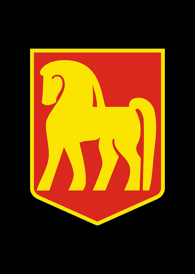 Heraldic Shield with Golden Horse