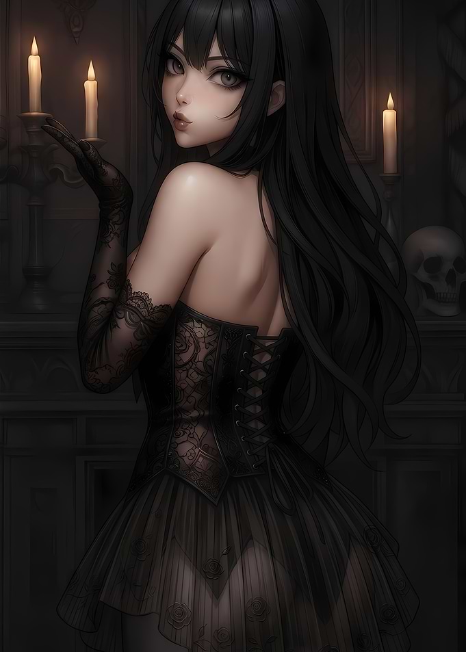 Hot Gothic Anime Girl Vampire Lady