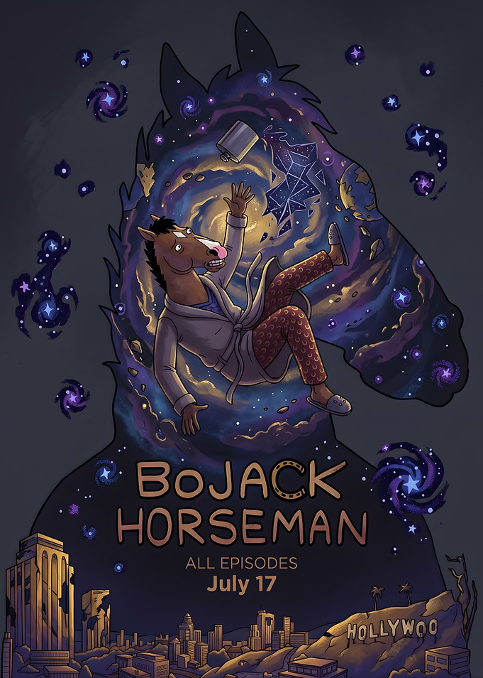 BoJack Horseman Space Silhouette Poster