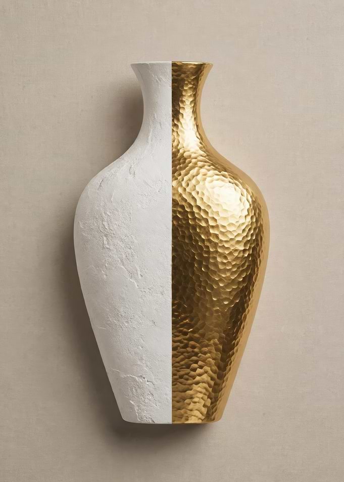 Minimalist Japandi Split Gold Vase