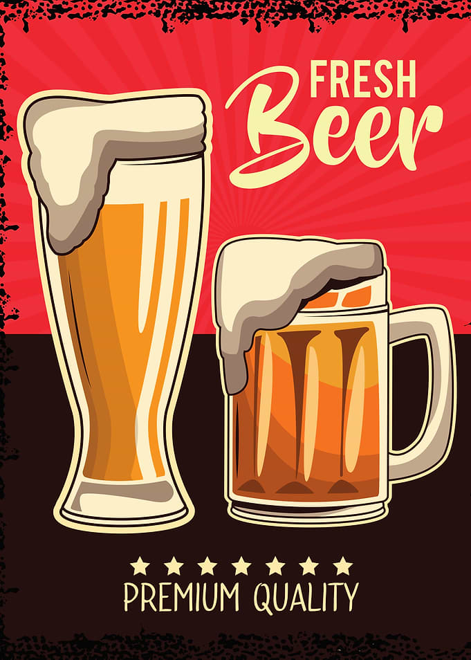 Vintage Fresh Beer Poster