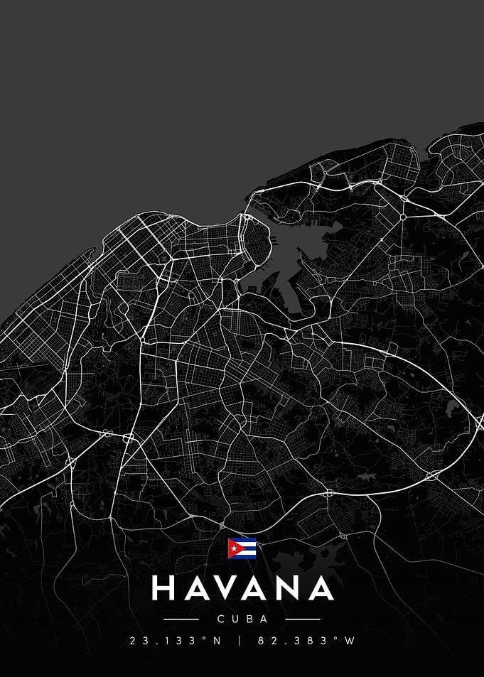 Havana Cuba Minimalist City Map
