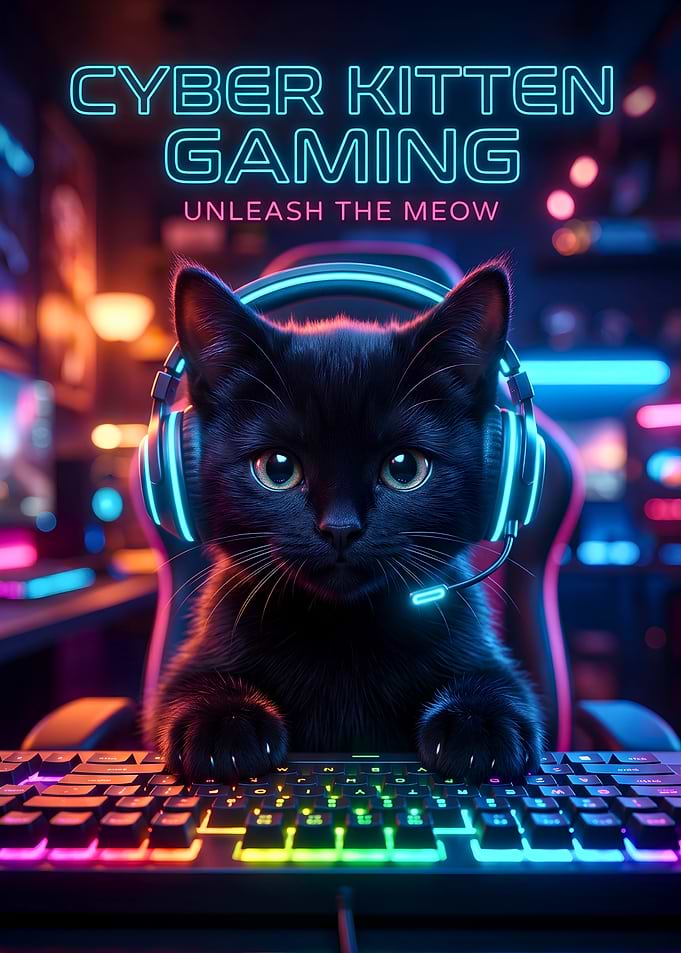 Cyber Kitten Gaming Setup
