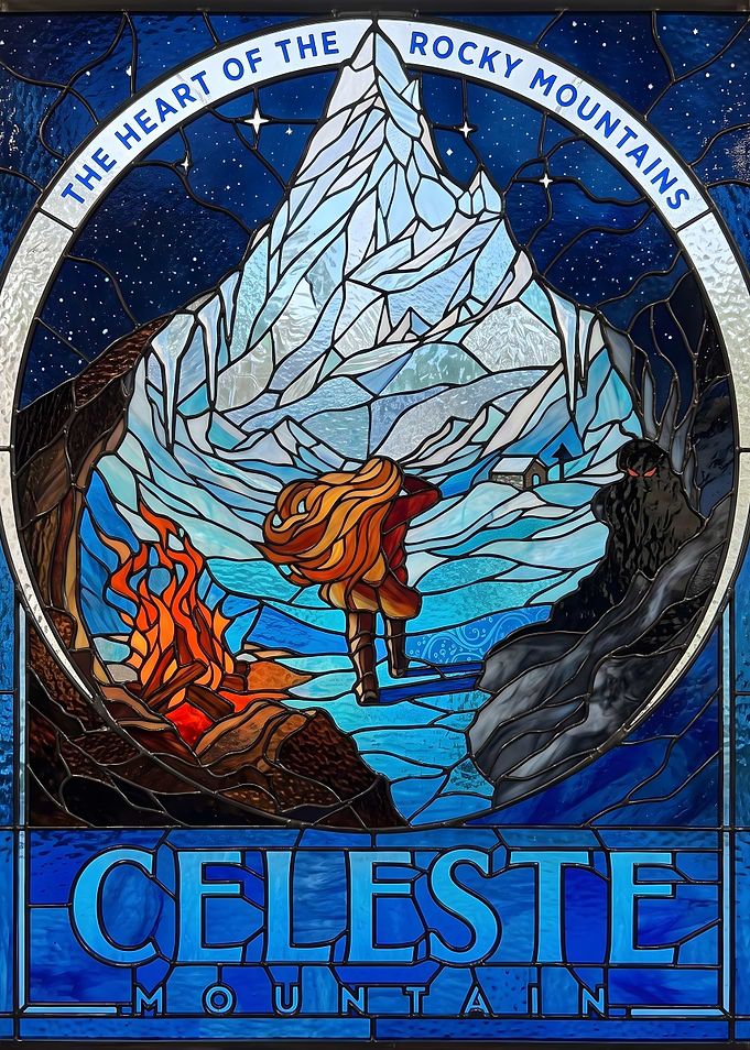 Celeste Mountain Stained Glass Art