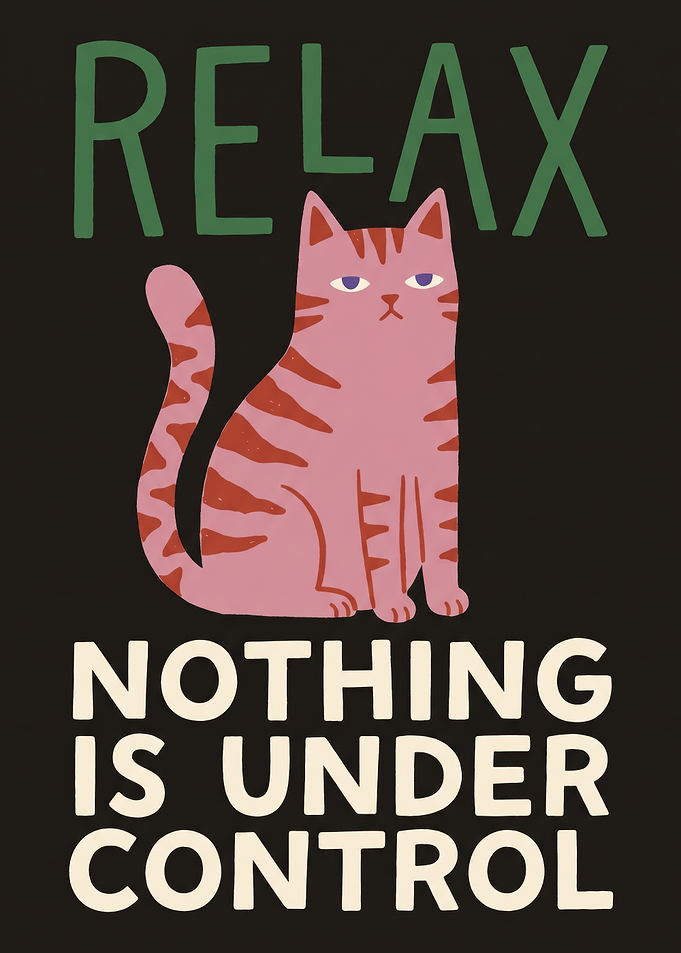 Relax Nothing Is Under Control Cat Poster