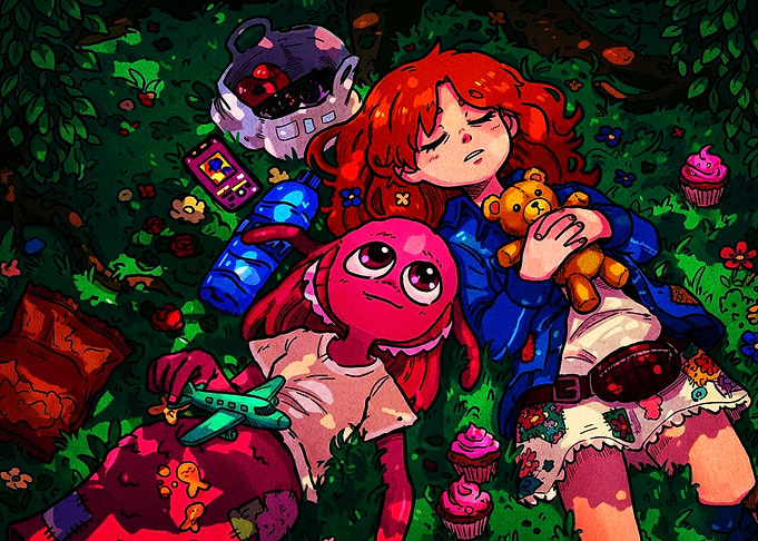 Two Friends Resting in the Grass