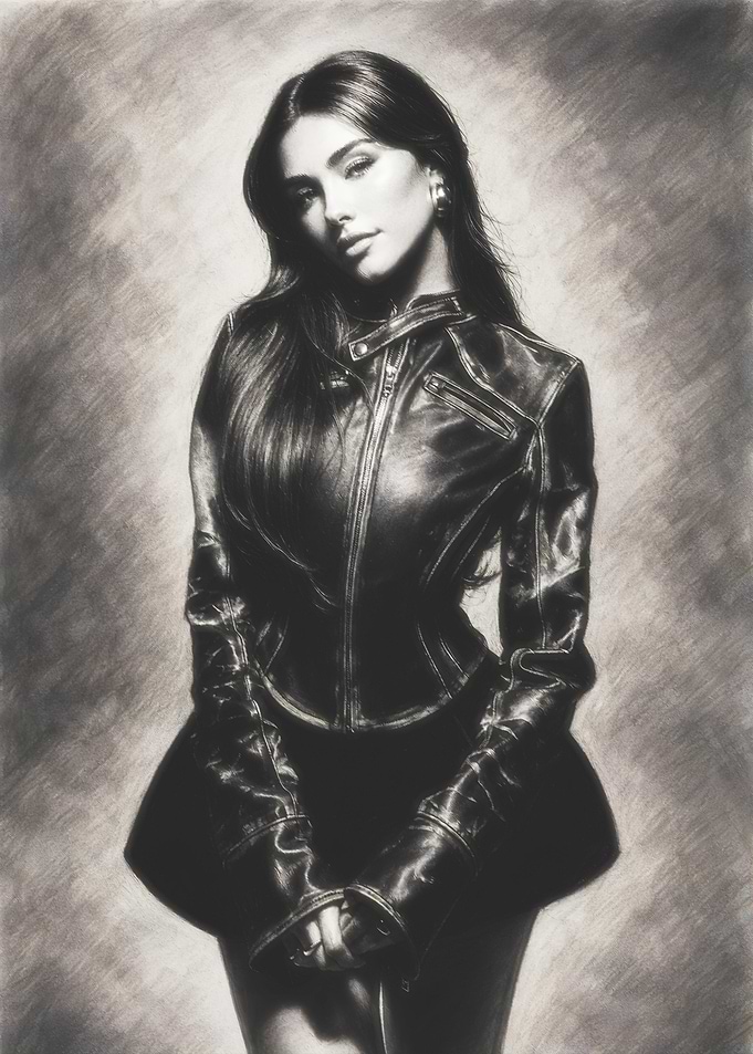 Charcoal Portrait of Madison Beer