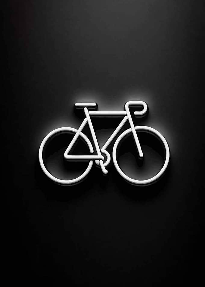 Minimalist Neon Bicycle Icon