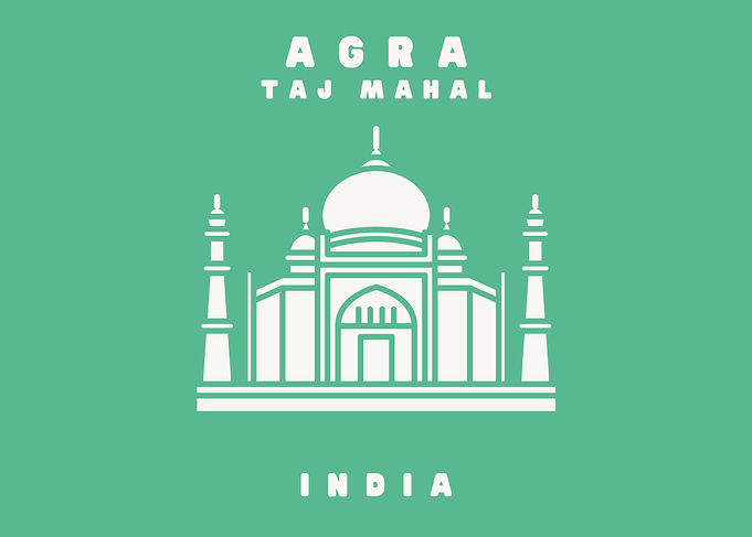 Minimalist Taj Mahal Travel Poster