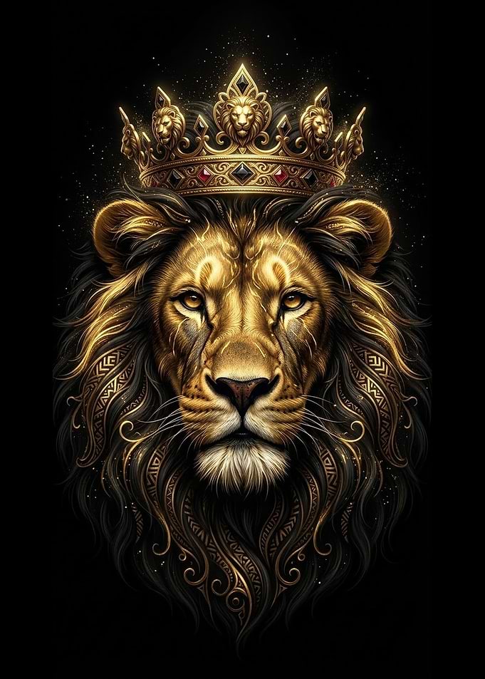 Majestic Golden Lion King Portrait