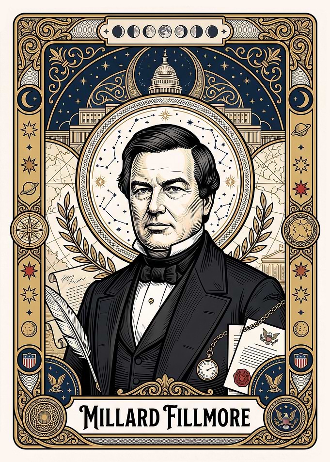 Millard Fillmore Presidential Portrait Illustration