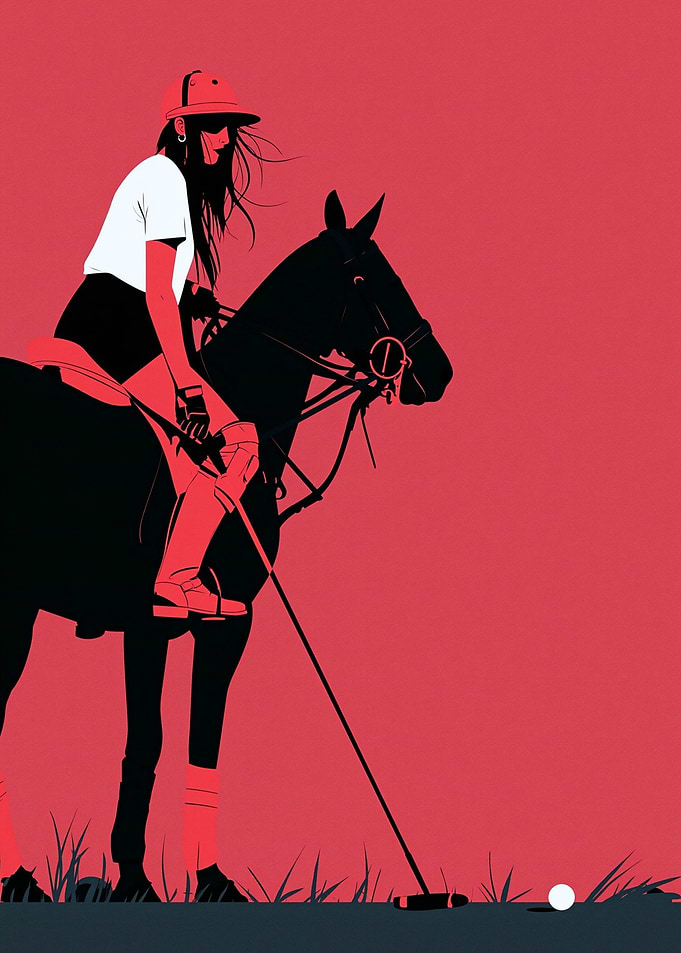 Minimalist Polo Player Illustration