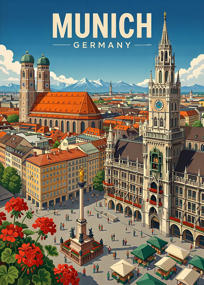 Munich Germany Travel Poster