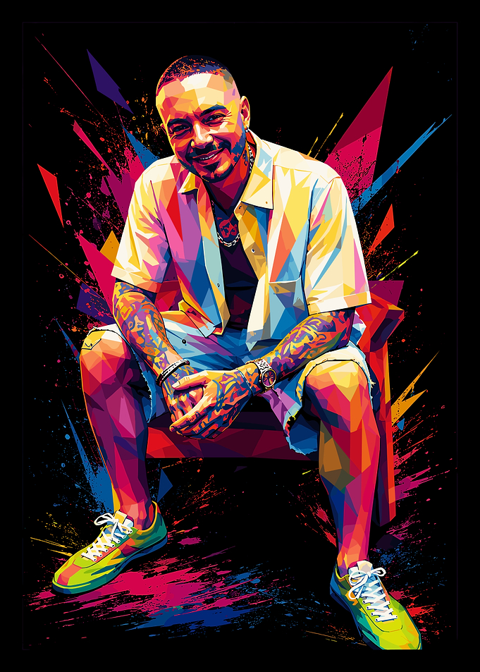 J Balvin Low Poly Portrait