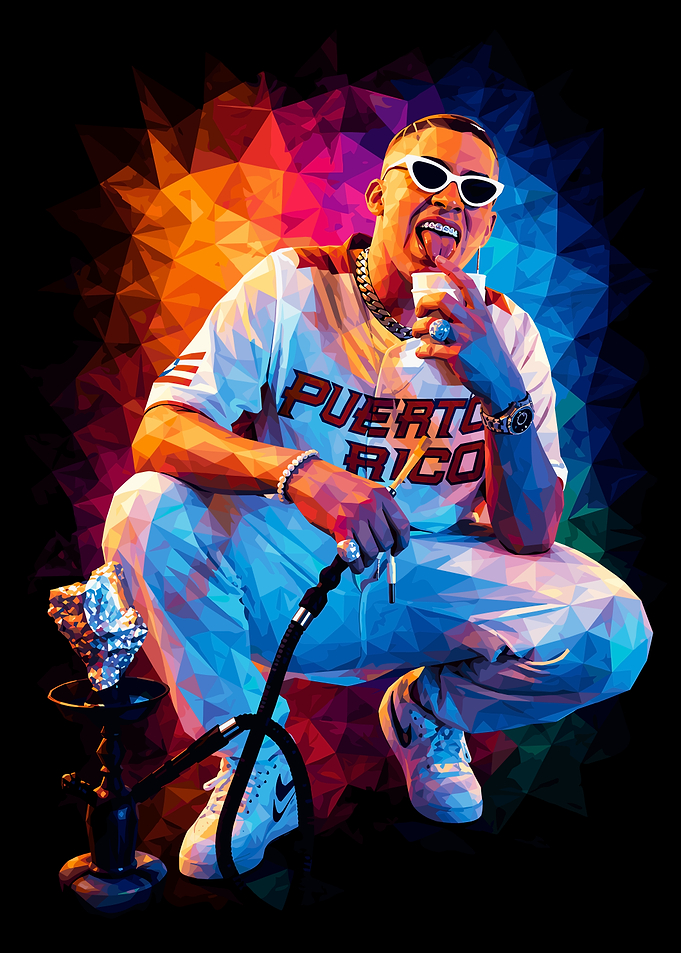 Bad Bunny Low Poly Portrait