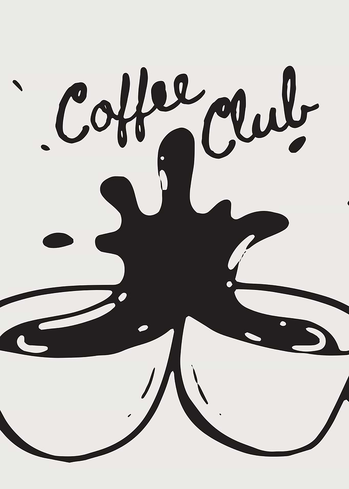 Coffee Club Minimalist Illustration