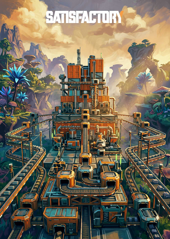 Satisfactory Game Industrial Factory Poster