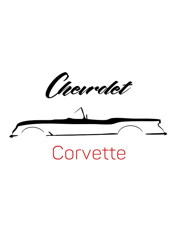 Minimalist Chevrolet Corvette Line Art
