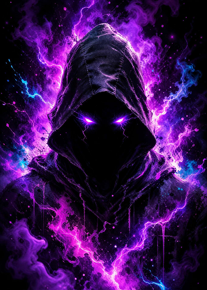 Purple Lightning Hooded Shadow Figure