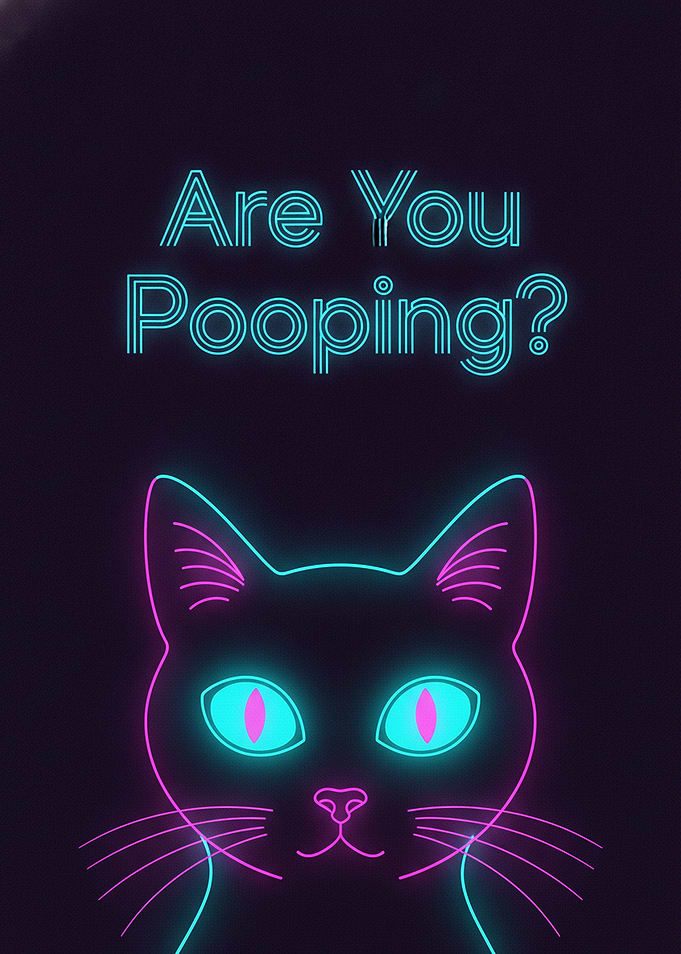 Neon Cat Bathroom Sign