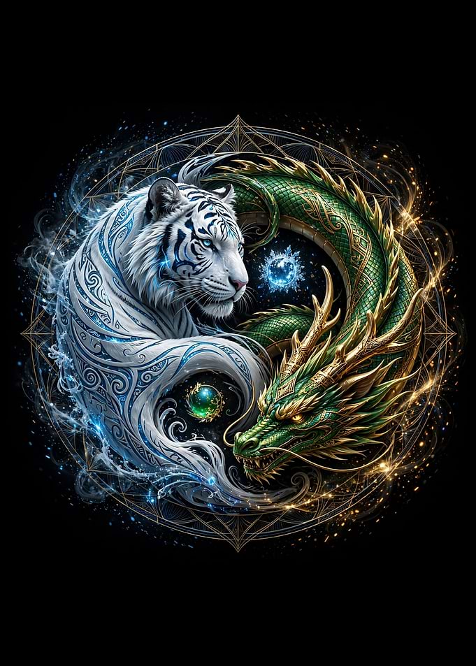 White Tiger and Green Dragon Yin-Yang