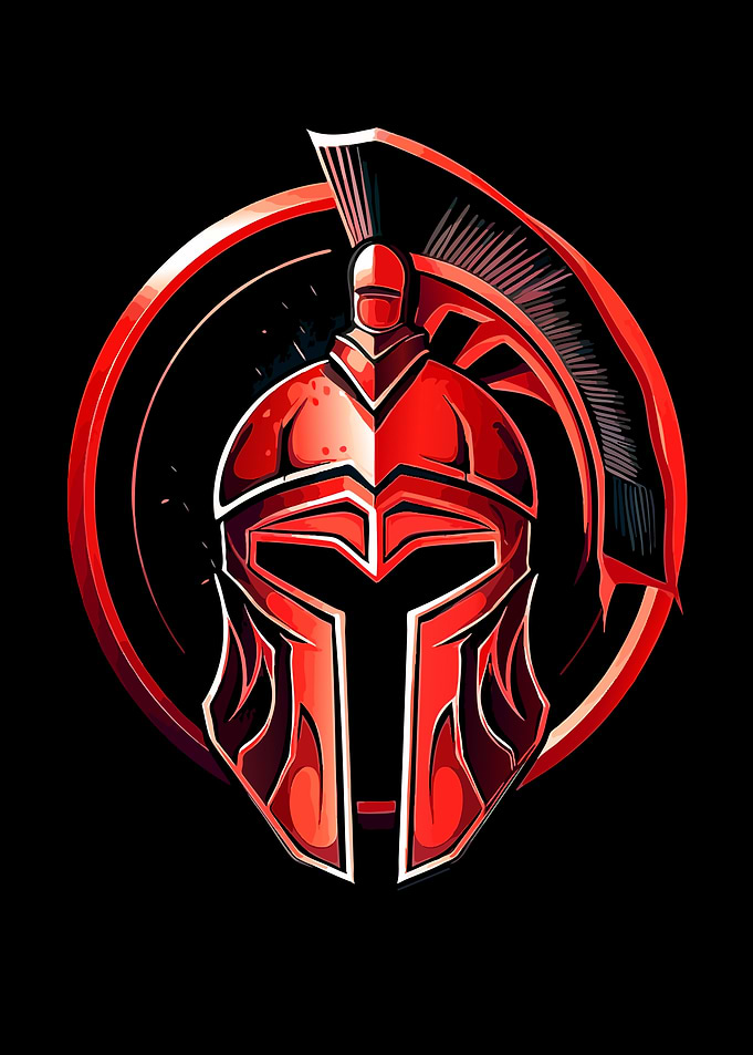 Red Spartan Helmet Emblem