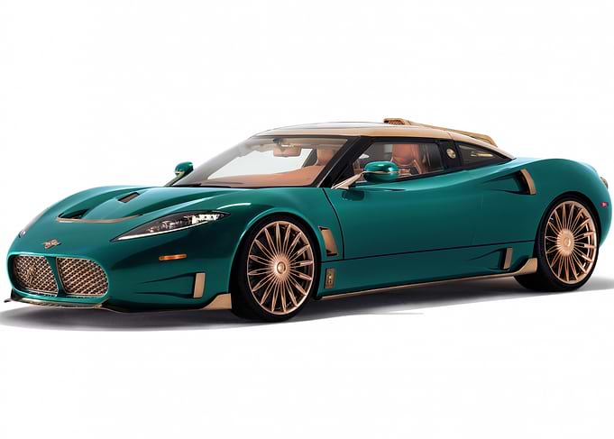 Teal and Gold Luxury Sports Car