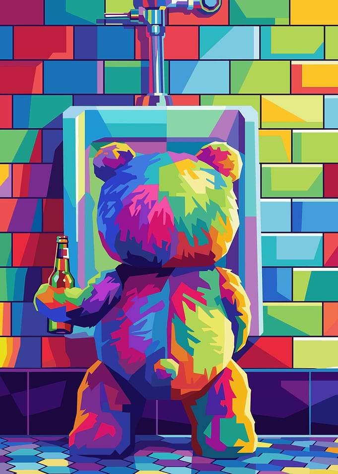 Colorful Pop Art Ted Bear