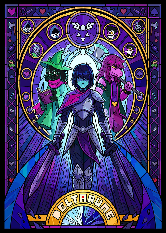 Deltarune Stained Glass Art Poster