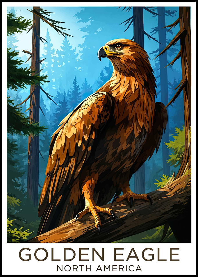 Golden Eagle North America Poster
