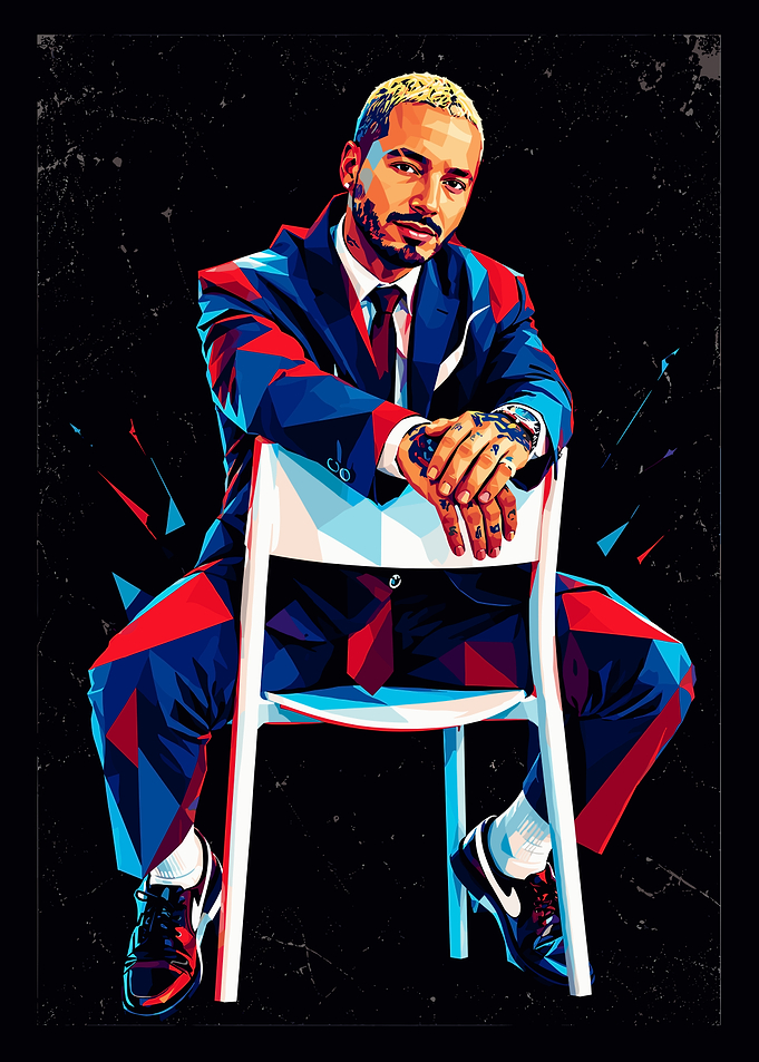 J Balvin Geometric Pop Art Portrait