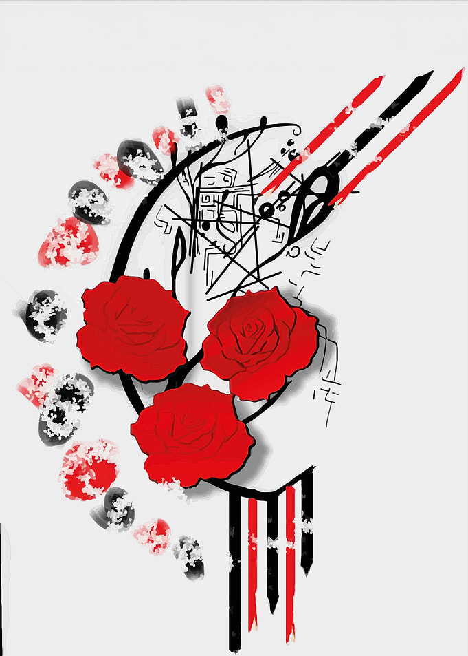 Abstract Red Rose Tattoo Design